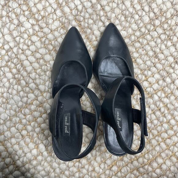 Paul Green Nicolette Pump Black Leather Pointed Toe Heels UK 6 / US 8.5 Classic - Picture 7 of 14